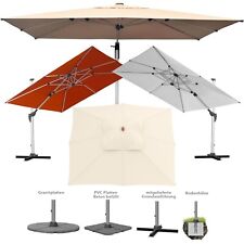 anndora® Ampelschirm Luxus Gastronomie Sonnenschirm mit Kurbel 3x4 m Rechteckig