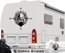 Kompass Aufkleber Wikinger mit