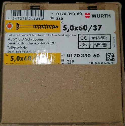Würth assy schrauben 5x60 - schrauben,