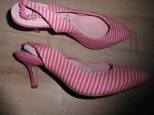 xyxyx Damen Schuhe Gr.37 Stoff Pfennigabsatz Slingback