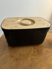 Joseph Joseph Brotkasten entfernbarer Schneidebrett-Deckel aus Bambus schwarz