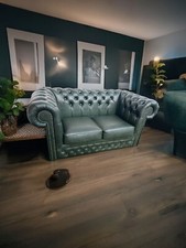 Chesterfield Leder 2 Sitz Sofa A1 SP400 Englisch Grün