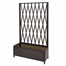 B-Ware Rankgitter MCW-G21, Rankhilfe Blumenkasten, Alu+Stahl 152x90x35cm braun