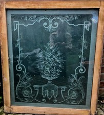 ANTIKE GLASSCHEIBE HISTORISMUS / JUGENDSTIL UM 1890 FENSTER 