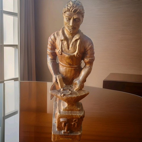 Goldschmied holzfigur vintage - goldschmied,holzfigur,