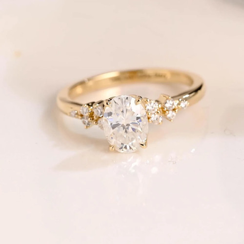 Karat oval moissanit ring - karat,