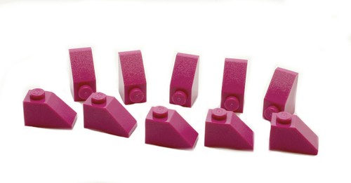 Pieces lego brick roof red - 10,