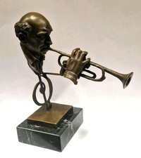 Bronzefigur Trompeter Büste