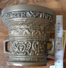 massiver schwerer Messing Apotheker Mörser Alt antik