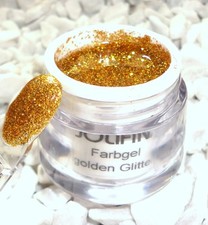 Jolifin UV LED Farbgel Farbe Golden Glitter Gel Nagelstudio Nail Art Gel  