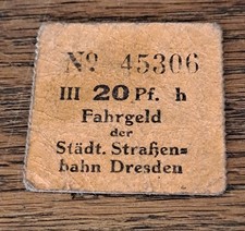 Alte Fahrkarte 20 Pfennig
