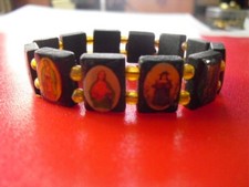 ?GLIEDERARMBAND mit Heiligenbilder, schwarz