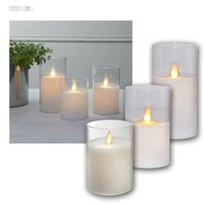 LED Echtwachs-Kerze im Glas