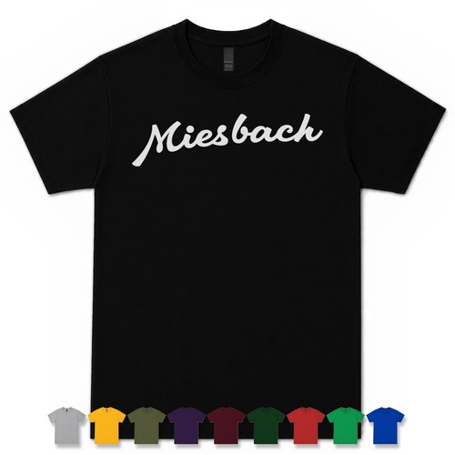 Miesbach retro script shirt - miesbach, t-shirt