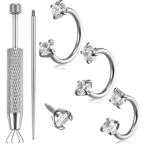 Nasenring piercing set - piercing, titan