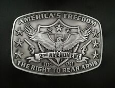 Western Buckle Gürtelschnalle Silber Amerika USA Adler Freedom 1791 Rodeo Cowboy
