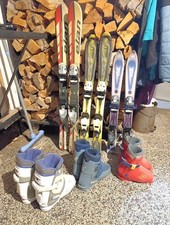 Set Abfahrtski 80-120 Kinderski Skischuhe Skistöcke Skihelm Skibrille Carvingski