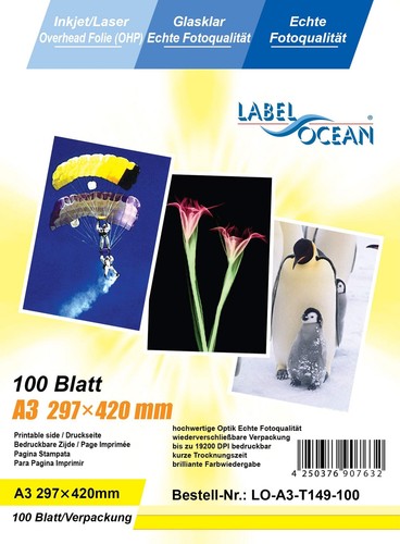 100 blatt overheadfolien - a3,