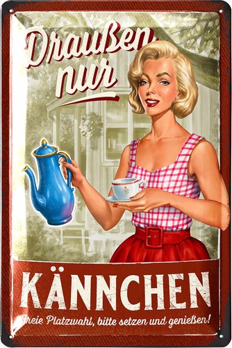 Retro blechschild draußen - blechschild,