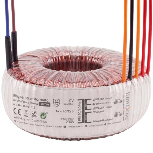 Ringkerntrafo 100 2x - va,, 12