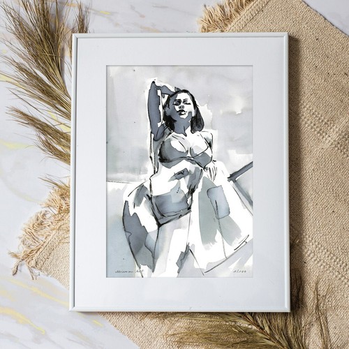 Minnou art kunstdruck - art, "frau