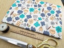 STOFFREST - Creme Blumen