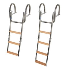 Edelstahl Badeleiter Bootsleiter mit Handgriff für Steg  Badeplattform klappbar