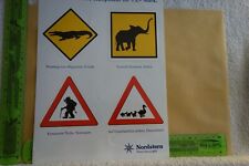 Alter Aufkleber (groß) 1 Bogen Konvolut Alligatoren Elefanten Trolle Enten