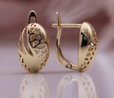 Ohrstecker 2 Stück Ohrhänger Ohrringe Rotgold pl.585 Kreolen Creole Gold rose 93