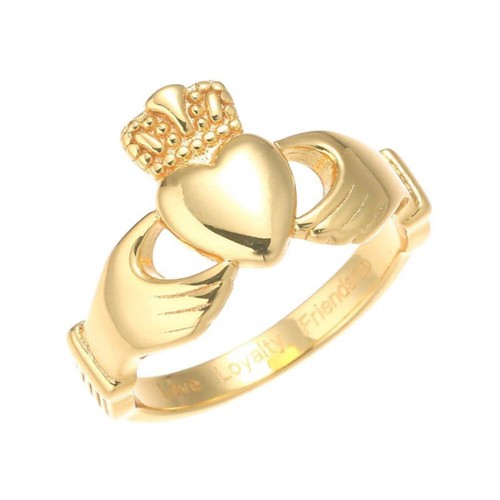 Gold plated plain claddagh - gold,
