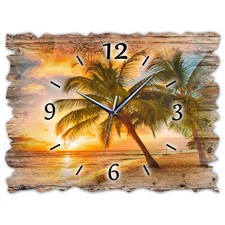 BM Holz Wanduhr leise lautlos