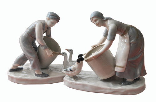 Antikes paar porzellanfiguren - antikes,