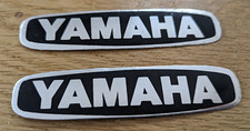 2x ORIGINAL YAMAHA Silber ALU Tank Aufkleber-Sticker 70 / 80er 8cm