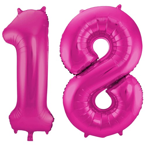 Folienballon pink zahl - cm,