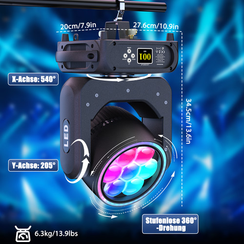 7x70w zoom wash moving head - wash,