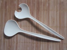 Salatbesteck von Eduscho "alt" / Plastik / weiß