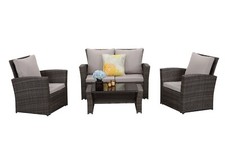 MeXo Poly Rattan Sitzgruppe Gartenmöbel Set Gartenset Lounge Balkon Terrasse