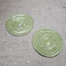 Vintage glass Butzenglas Ersatz Grün Glasbutzen 14cm Rund  Butzenscheibe