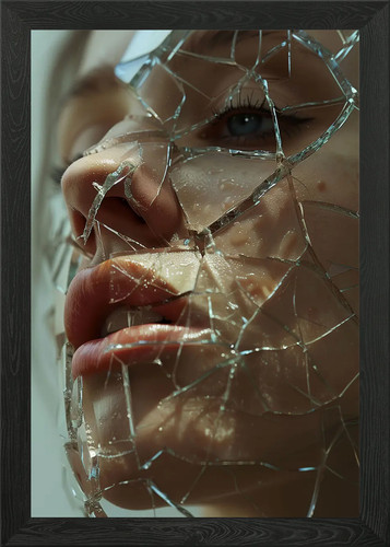 Mädchen mit glas gerahmtes - mädchen,