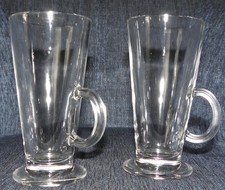 2 x  Teeglas mit Fuß und Henkel 250 ml Kaffegläser Heißgetränke Glühwein Punsch