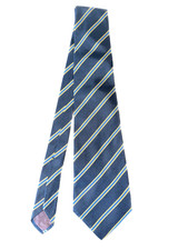 Braun Hamburg Preloved Krawatte Dunkelblau Gelb Streifen Klassisch Herren Anlass