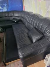 Leder sofa schwarz 180x165m - schwarz,,