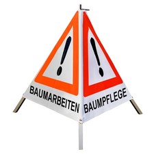 Warnpyramide 70cm - (VZ101) BAUMARBEITEN/BAUMPFLEGE/BAUMFÄLLUNG – weiß, leicht