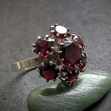 Vintage Ring 835 Silber Granat