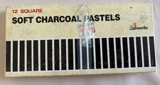 Pastellkreide Kohle  weich quadratisch  - 12 Stück - Charcoal pastels - inscribe