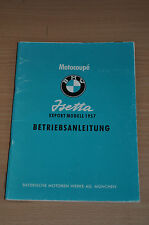 BMW Isetta Motocoup Export-Modell 1957 BA Bedienungsanleitung Betriebsanleitung