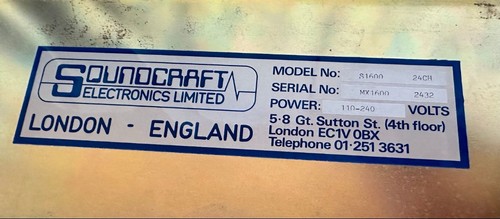 Soundcraft s1600 mischpult 24 - mischpult, (24