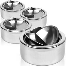 4x Aschenbecher Edelstahl XL