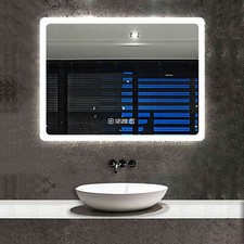 LED Badspiegel mit Uhr