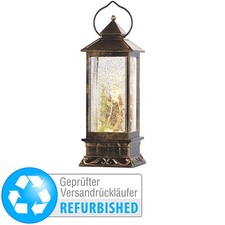 infactory LED-Laterne mit Schneewirbel und Deko-Weihnachtsmann,Versandrückläufer